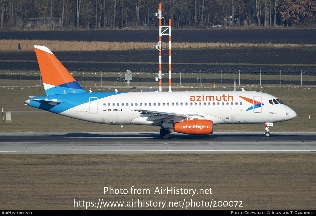 Aircraft Photo of RA-89094 | Sukhoi SSJ-100-95B-LR Superjet 100 (RRJ-95LR) | Azimuth Airlines | AirHistory.net #200072