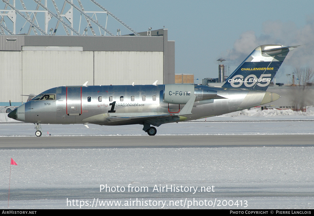 Aircraft Photo of C-FGYM | Bombardier Challenger 605 (CL-600-2B16) | Bombardier | AirHistory.net #200413