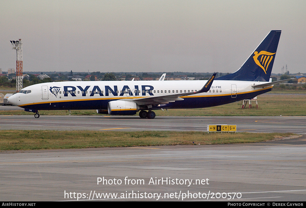 Aircraft Photo of EI-FRE | Boeing 737-8AS | Ryanair | AirHistory.net #200570