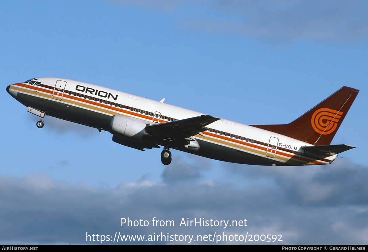 Aircraft Photo of G-BOLM | Boeing 737-3T0 | Orion Airways | AirHistory.net #200592