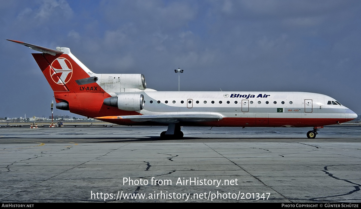 Aircraft Photo of LY-AAX | Yakovlev Yak-42D | Bhoja Air | AirHistory.net #201347