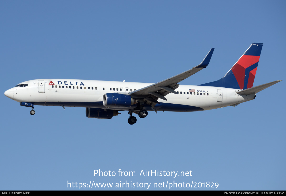 Aircraft Photo of N398DA | Boeing 737-832 | Delta Air Lines | AirHistory.net #201829