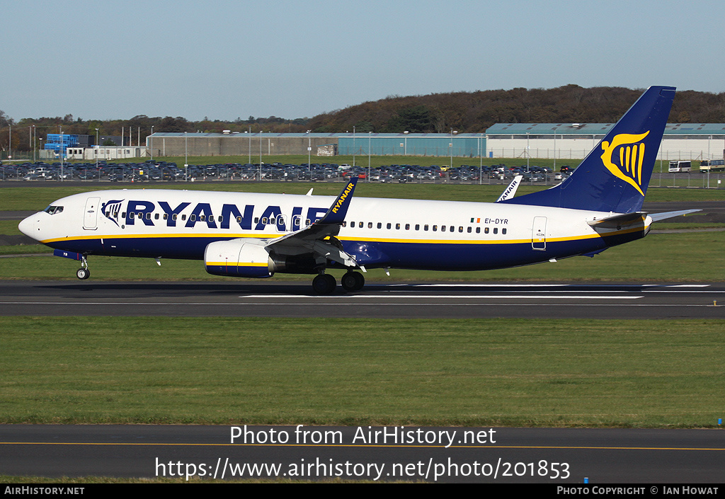 Aircraft Photo of EI-DYR | Boeing 737-8AS | Ryanair | AirHistory.net #201853