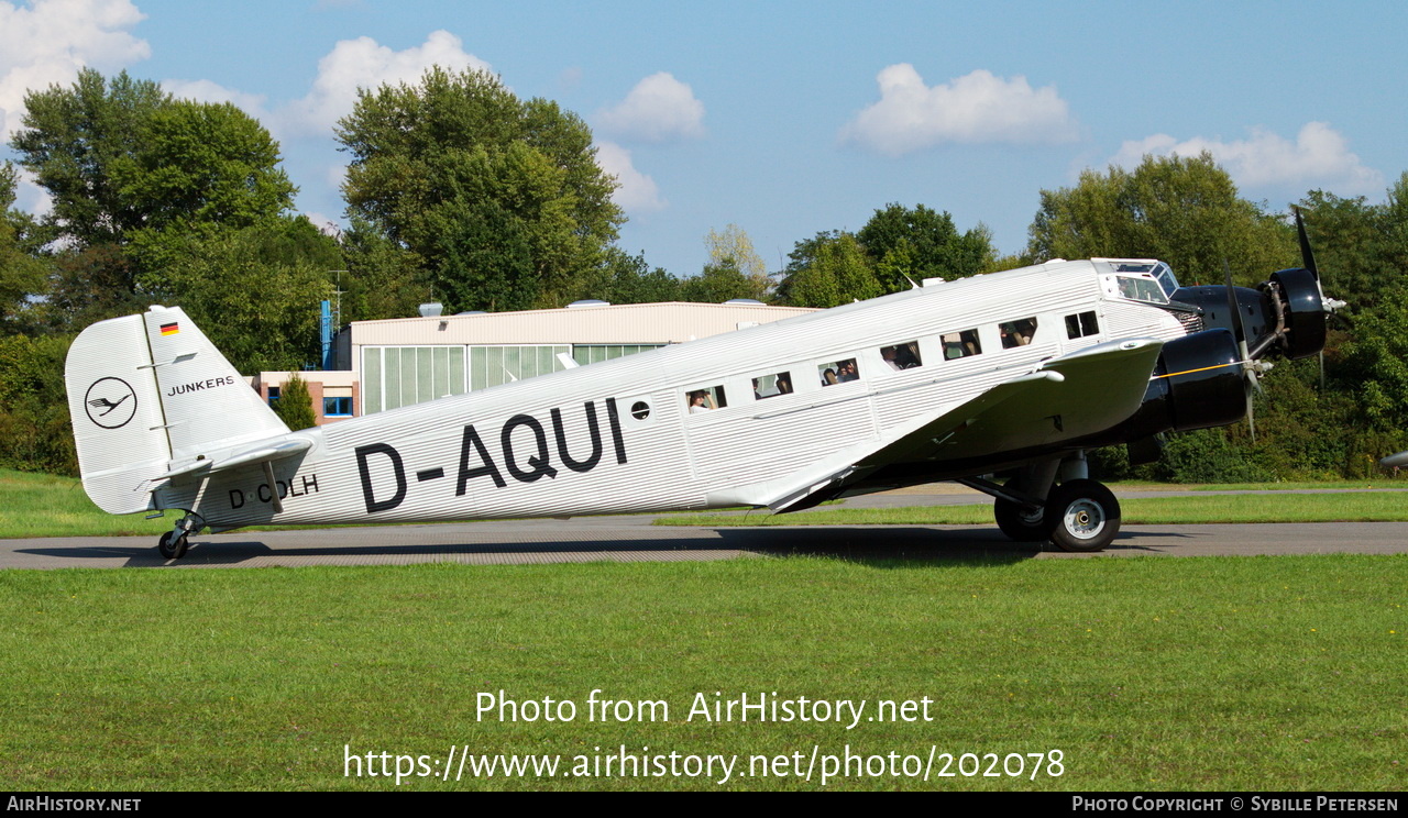 Aircraft Photo of D-CDLH / D-AQUI | Junkers Ju 52/3m g8e | Deutsche Luft Hansa | AirHistory.net #202078