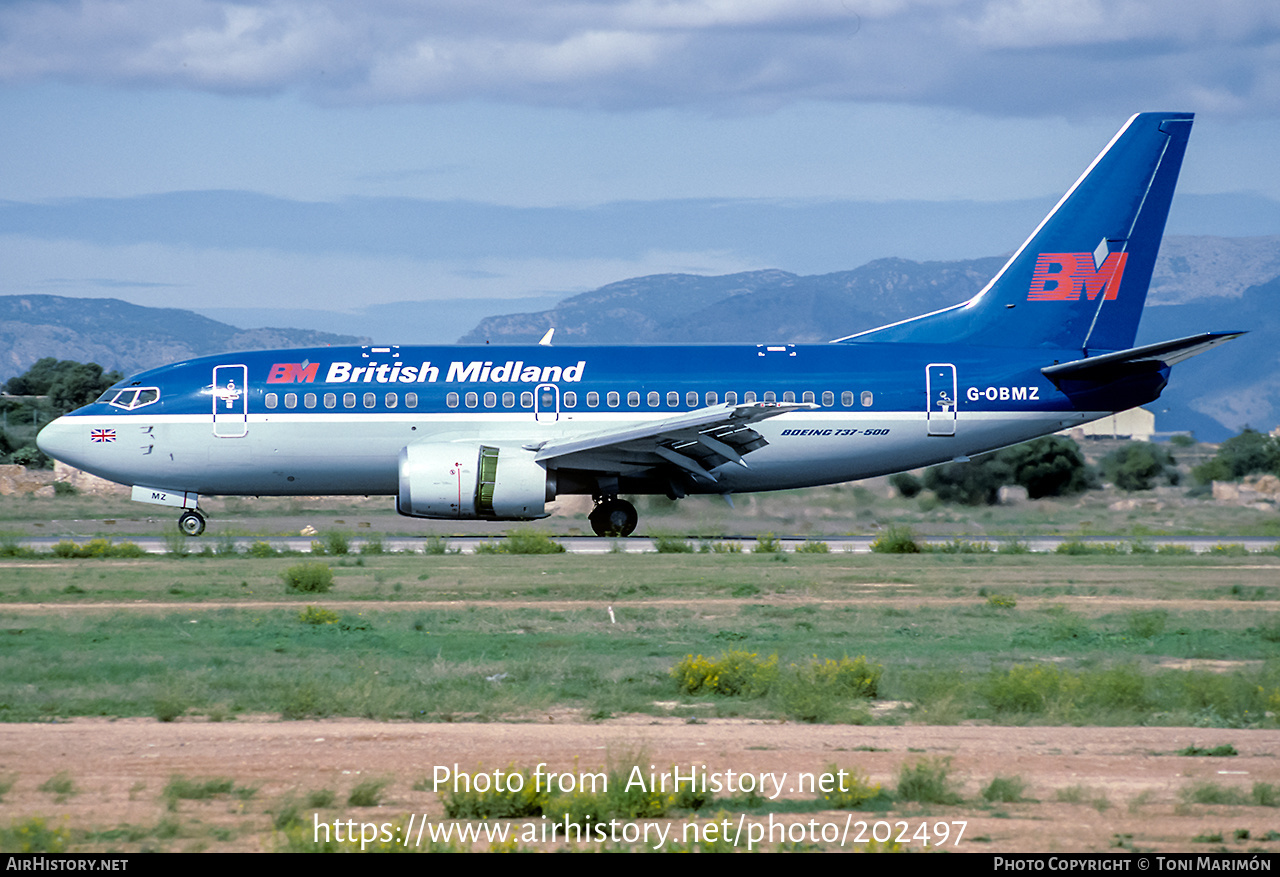 Aircraft Photo of G-OBMZ | Boeing 737-53A | British Midland Airways - BMA | AirHistory.net #202497