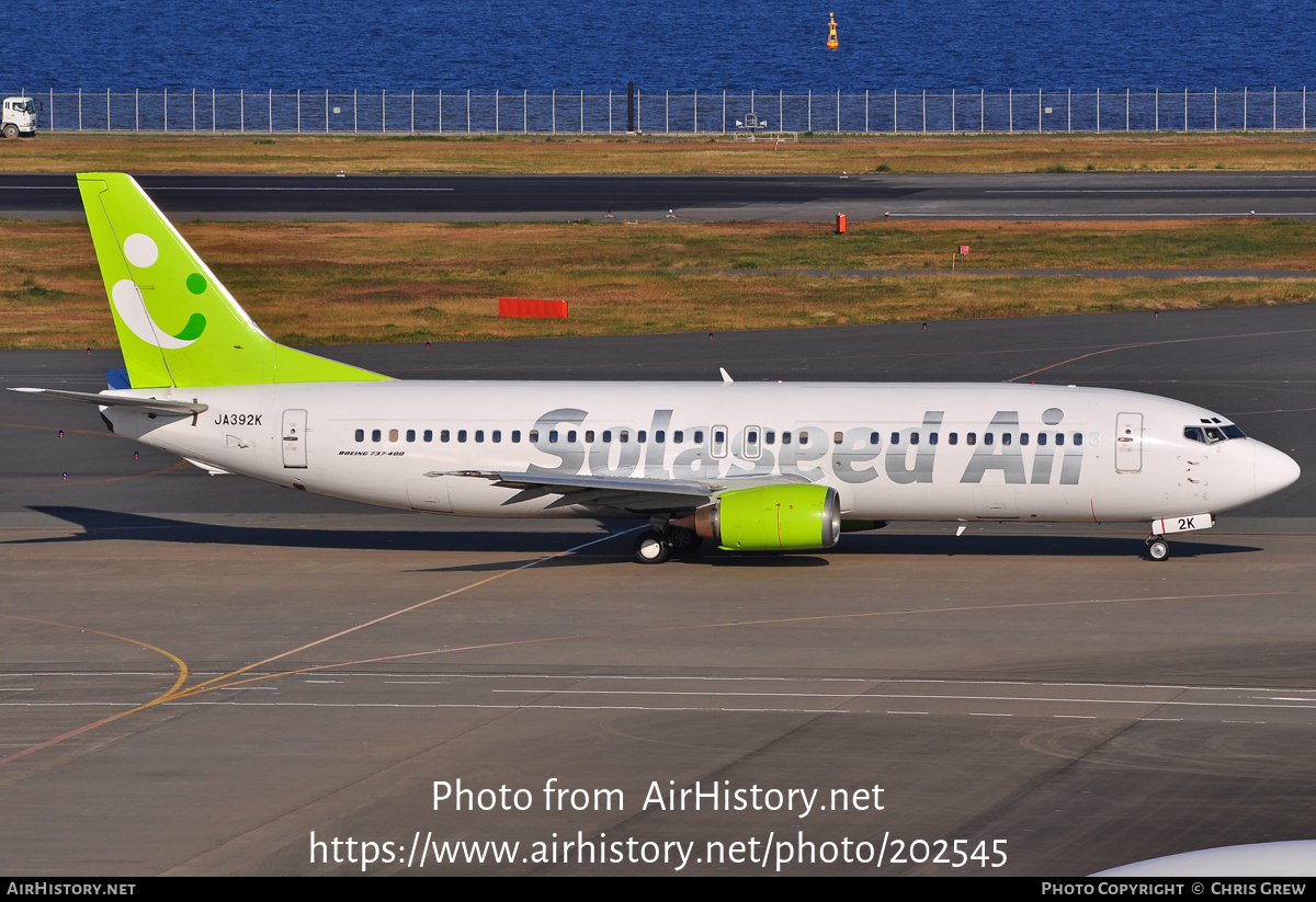 Aircraft Photo of JA392K | Boeing 737-46M | Solaseed Air | AirHistory.net #202545