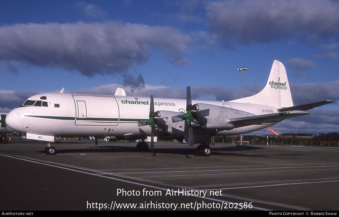 Aircraft Photo of G-CEXS | Lockheed L-188C(F) Electra | Channel Express | AirHistory.net #202586