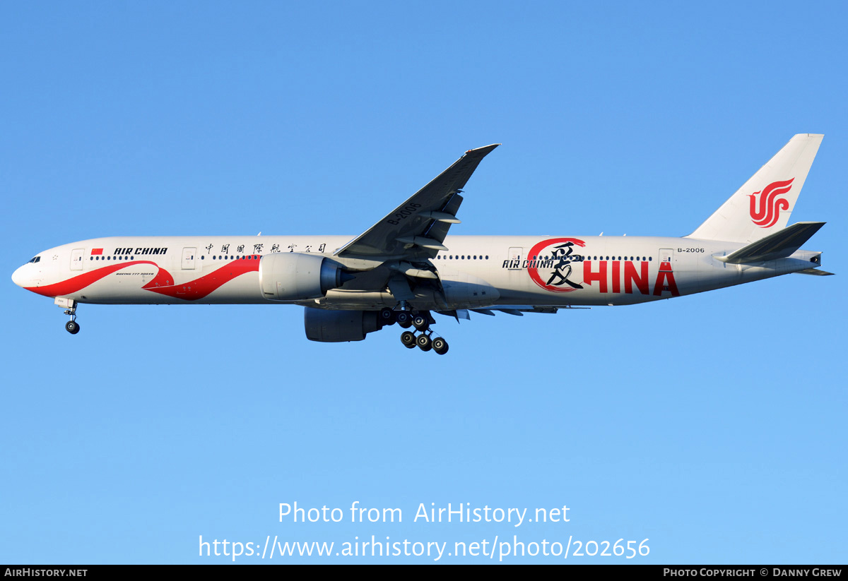 Aircraft Photo of B-2006 | Boeing 777-39L/ER | Air China | AirHistory.net #202656