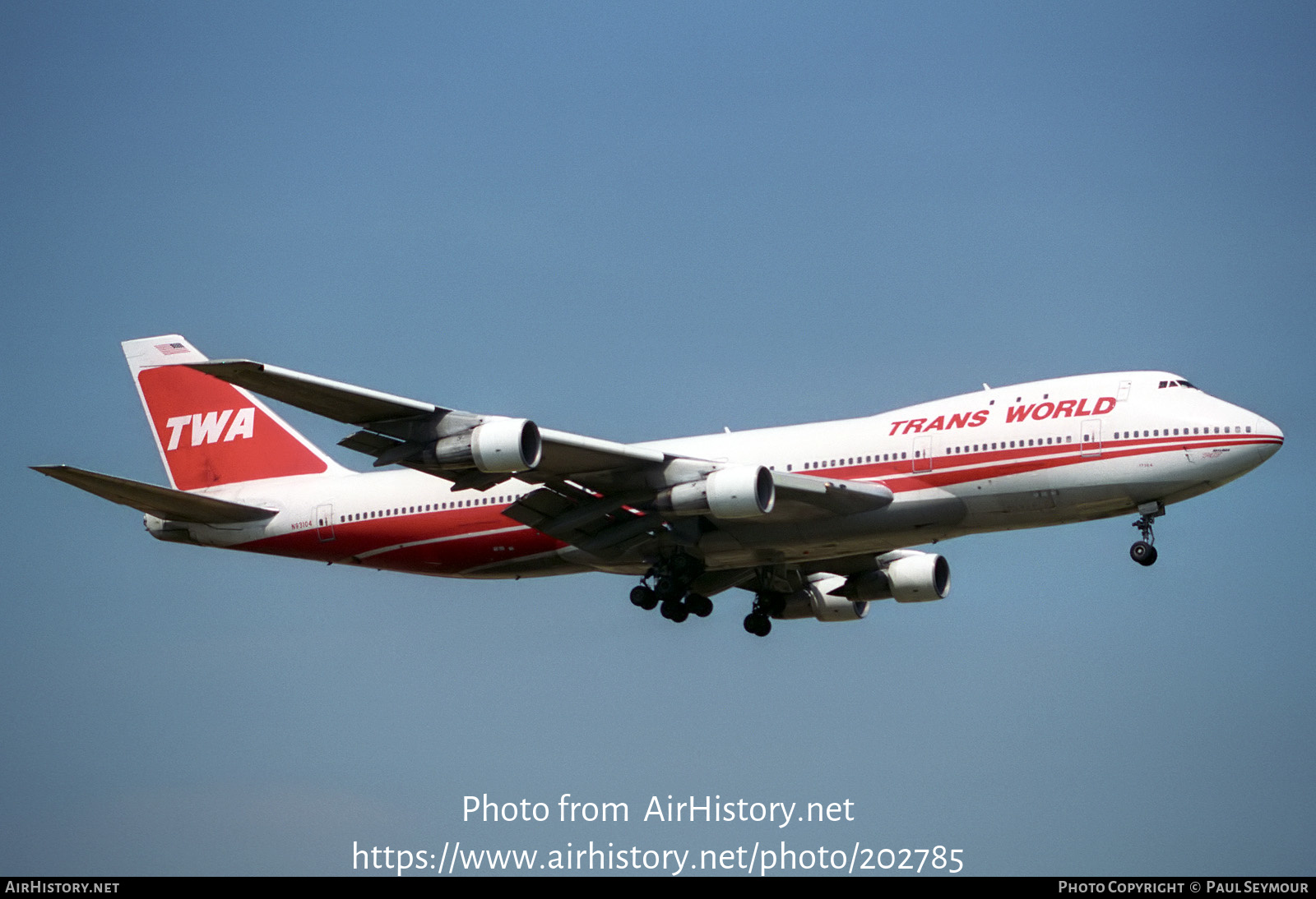 Aircraft Photo of N93104 | Boeing 747-131 | Trans World Airlines - TWA | AirHistory.net #202785