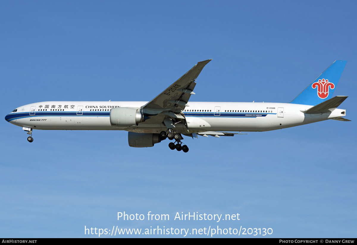 Aircraft Photo of B-2048 | Boeing 777-31BER | China Southern Airlines | AirHistory.net #203130