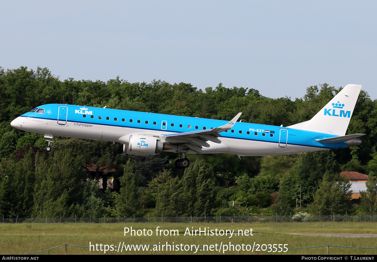 Aircraft Photo of PH-EZT | Embraer 190STD (ERJ-190-100STD) | KLM Cityhopper | AirHistory.net #203555