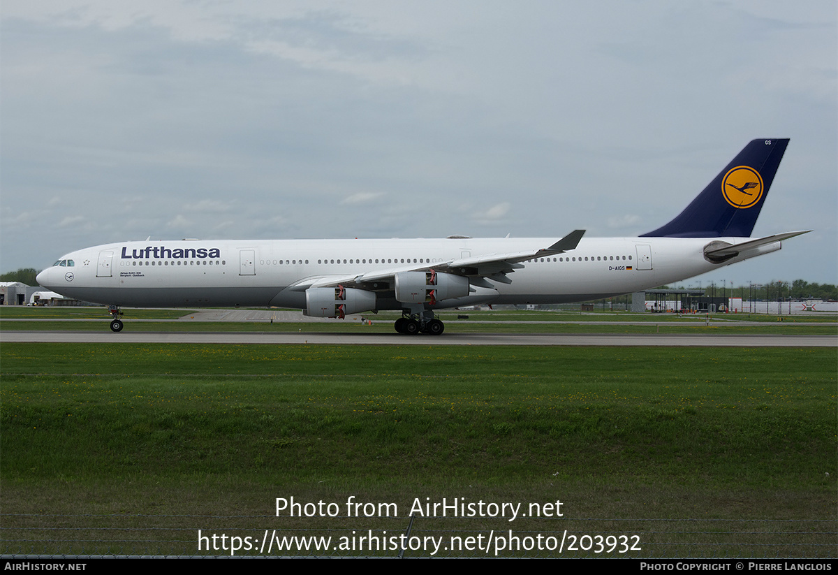 Aircraft Photo of D-AIGS | Airbus A340-313E | Lufthansa | AirHistory.net #203932