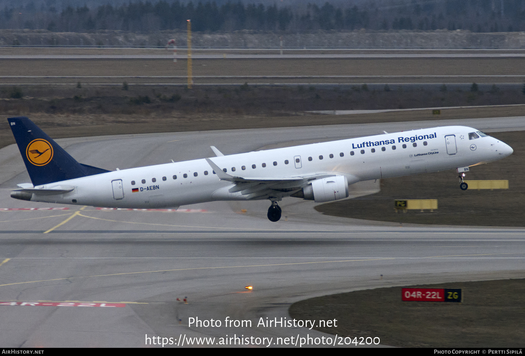 Aircraft Photo of D-AEBN | Embraer 195LR (ERJ-190-200LR) | Lufthansa Regional | AirHistory.net #204200