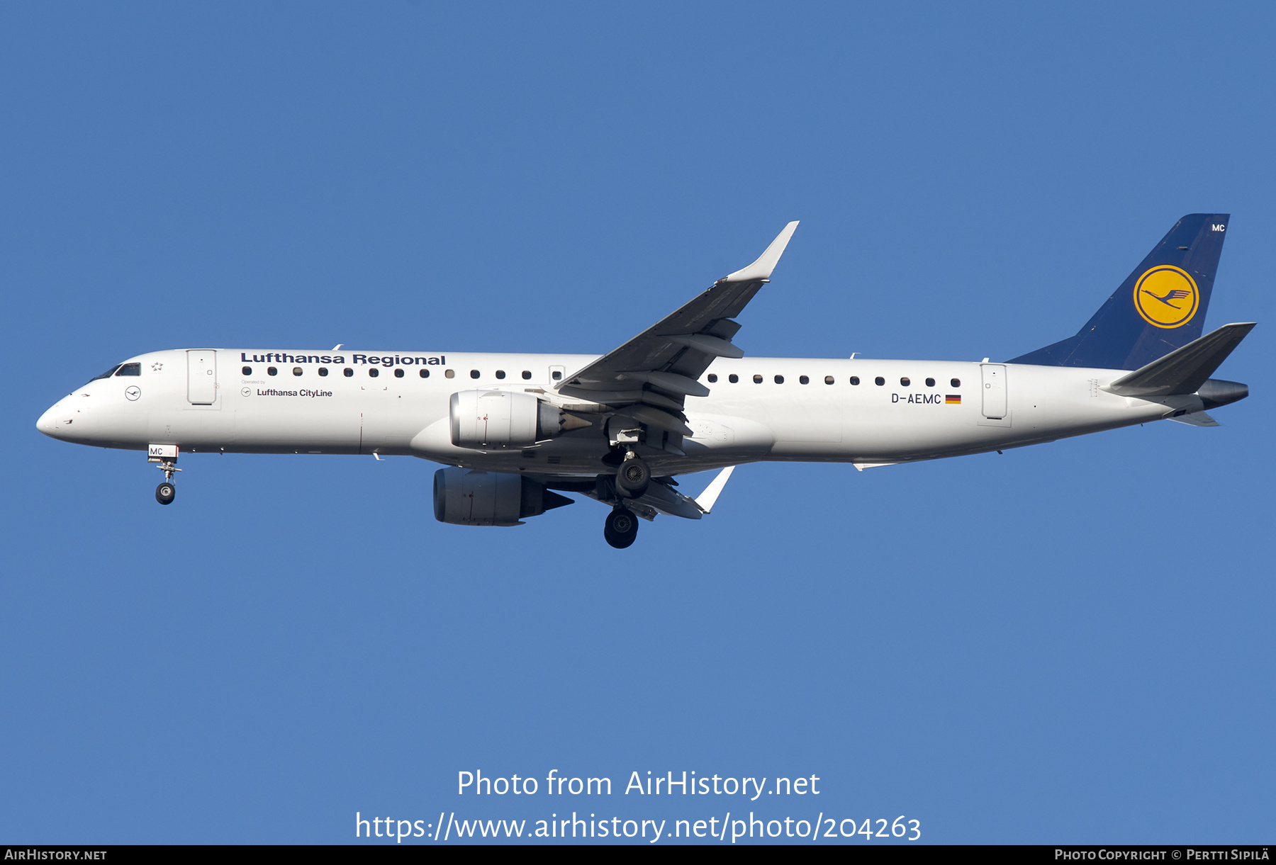 Aircraft Photo of D-AEMC | Embraer 195LR (ERJ-190-200LR) | Lufthansa Regional | AirHistory.net #204263