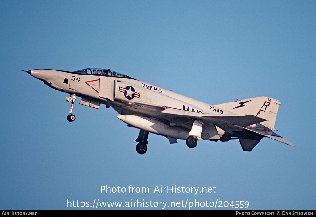 Aircraft Photo of 157349 / 7349 | McDonnell Douglas RF-4B Phantom II | USA - Marines | VMFP-3 | AirHistory.net #204559