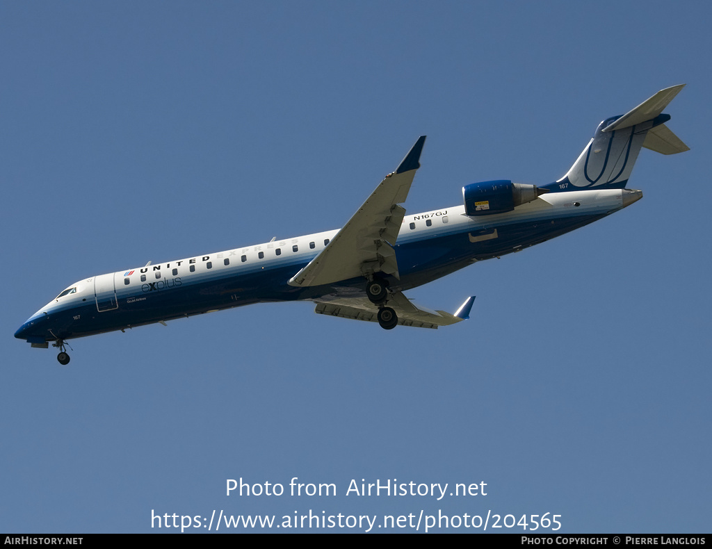 Aircraft Photo of N167GJ | Bombardier CRJ-701ER (CL-600-2C10) | United Express | AirHistory.net #204565