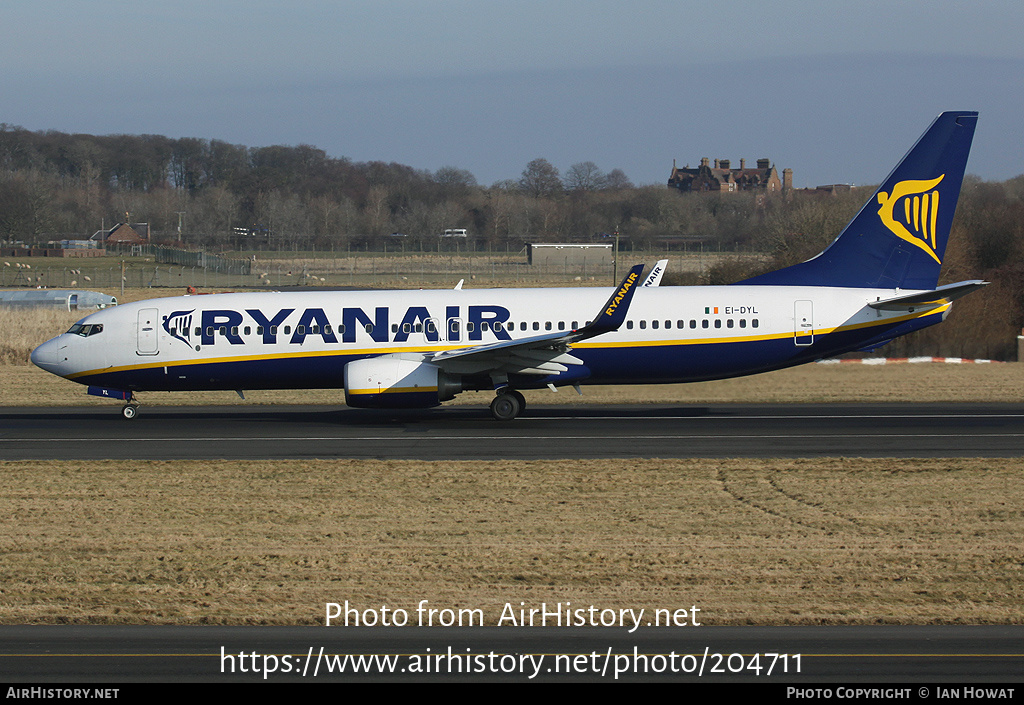 Aircraft Photo of EI-DYL | Boeing 737-8AS | Ryanair | AirHistory.net #204711