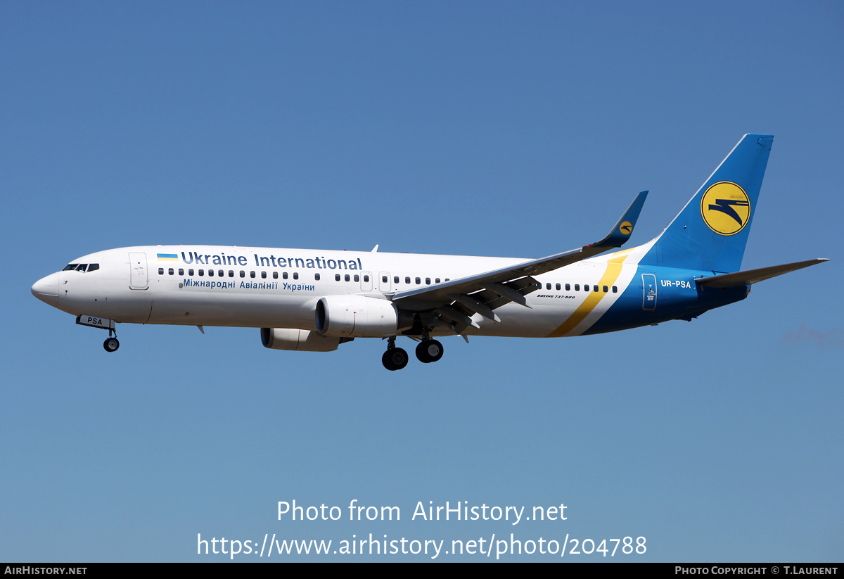 Aircraft Photo of UR-PSA | Boeing 737-8HX | Ukraine International Airlines | AirHistory.net #204788