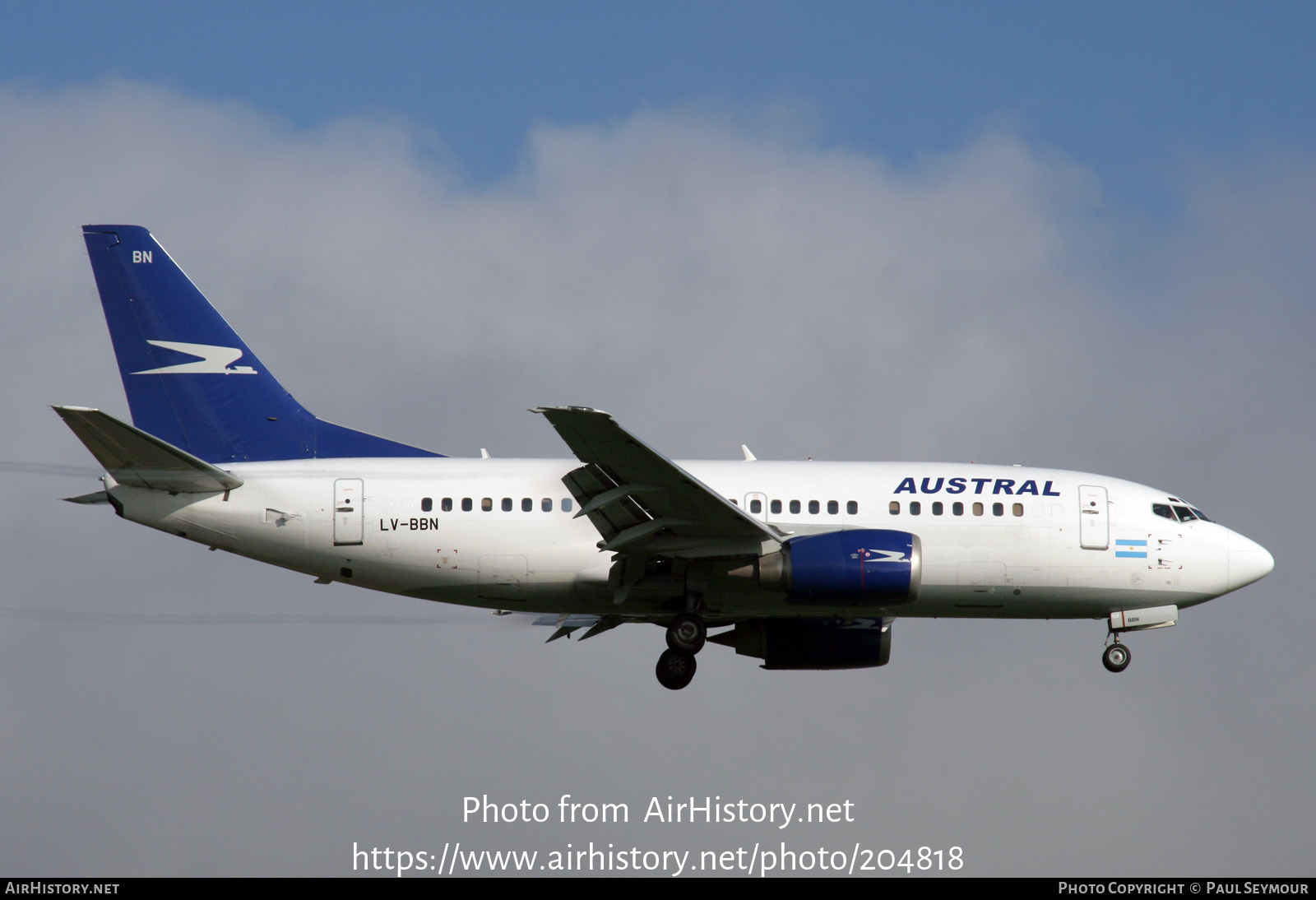 Aircraft Photo of LV-BBN | Boeing 737-5H6 | Austral Líneas Aéreas | AirHistory.net #204818