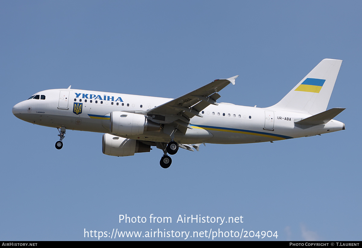 Aircraft Photo of UR-ABA | Airbus ACJ319 (A319-115/CJ) | Ukraine Government | AirHistory.net #204904