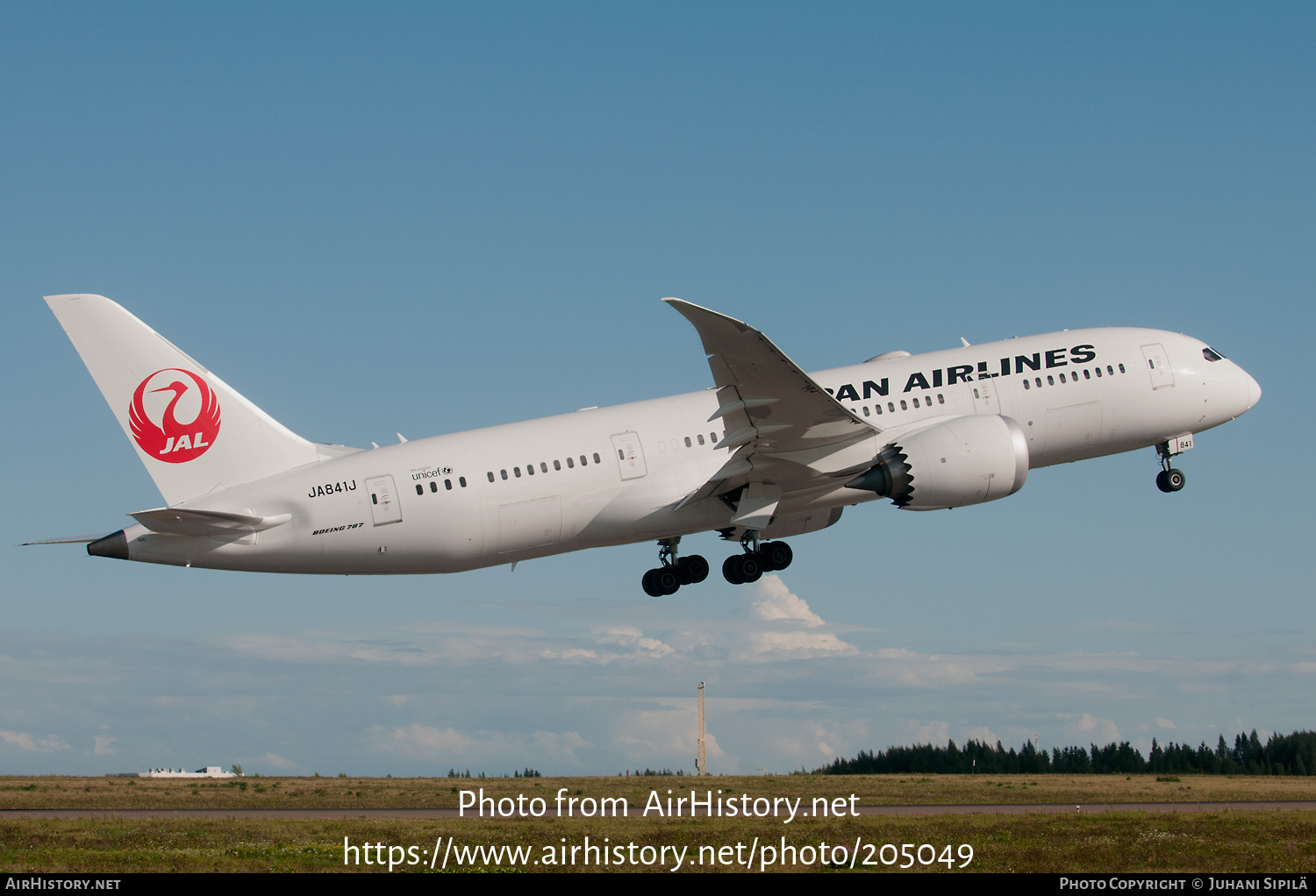 Aircraft Photo of JA841J | Boeing 787-8 Dreamliner | Japan Airlines - JAL | AirHistory.net #205049