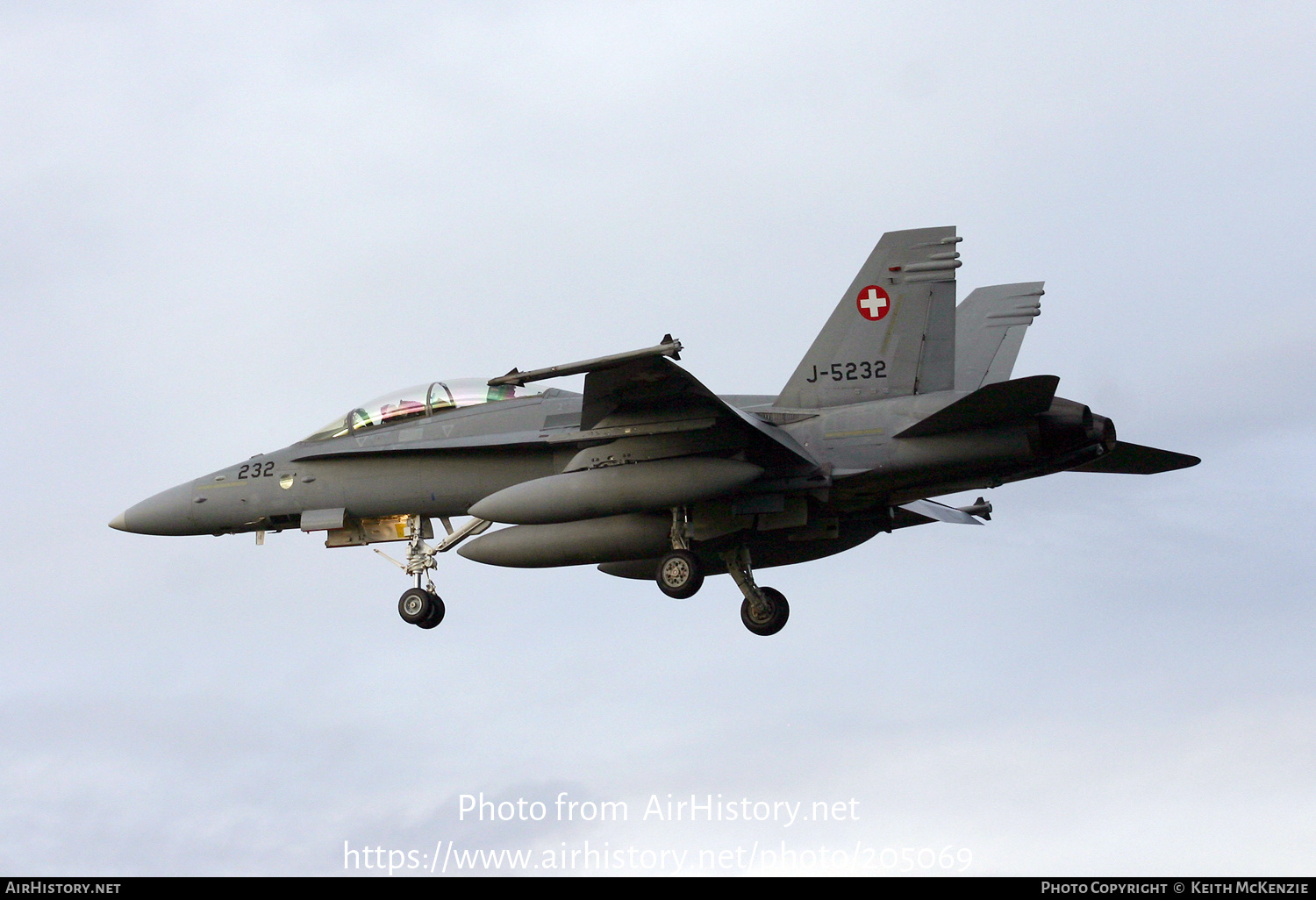 Aircraft Photo of J-5232 | McDonnell Douglas F/A-18D Hornet | Switzerland - Air Force | AirHistory.net #205069