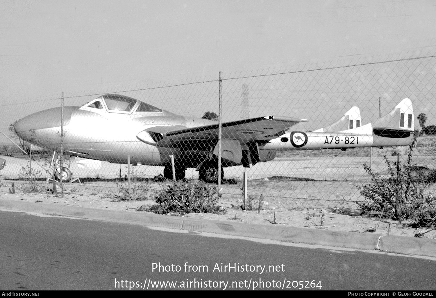 Aircraft Photo of A79-821 | De Havilland D.H. 115 Vampire T35A | Australia - Air Force | AirHistory.net #205264