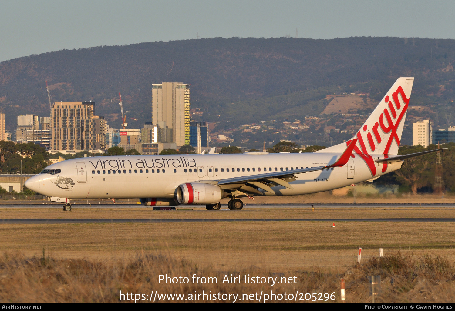 Aircraft Photo of VH-YFK | Boeing 737-8FE | Virgin Australia Airlines | AirHistory.net #205296