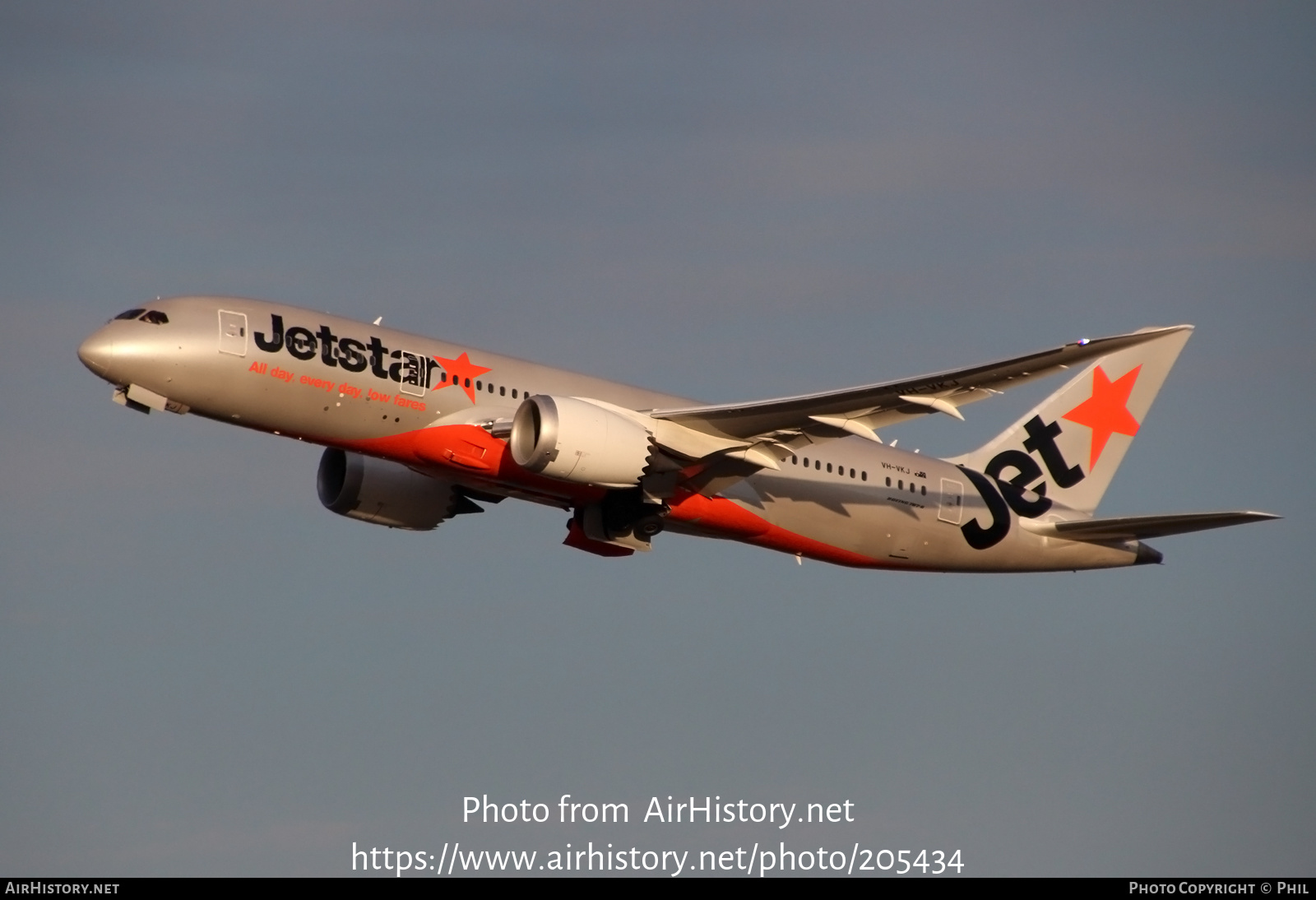 Aircraft Photo of VH-VKJ | Boeing 787-8 Dreamliner | Jetstar Airways | AirHistory.net #205434