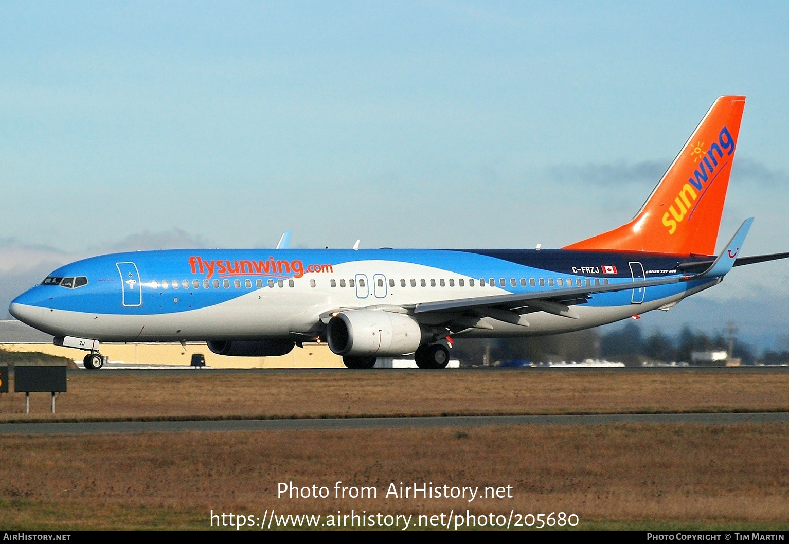 Aircraft Photo of C-FRZJ | Boeing 737-8K5 | Sunwing Airlines | AirHistory.net #205680