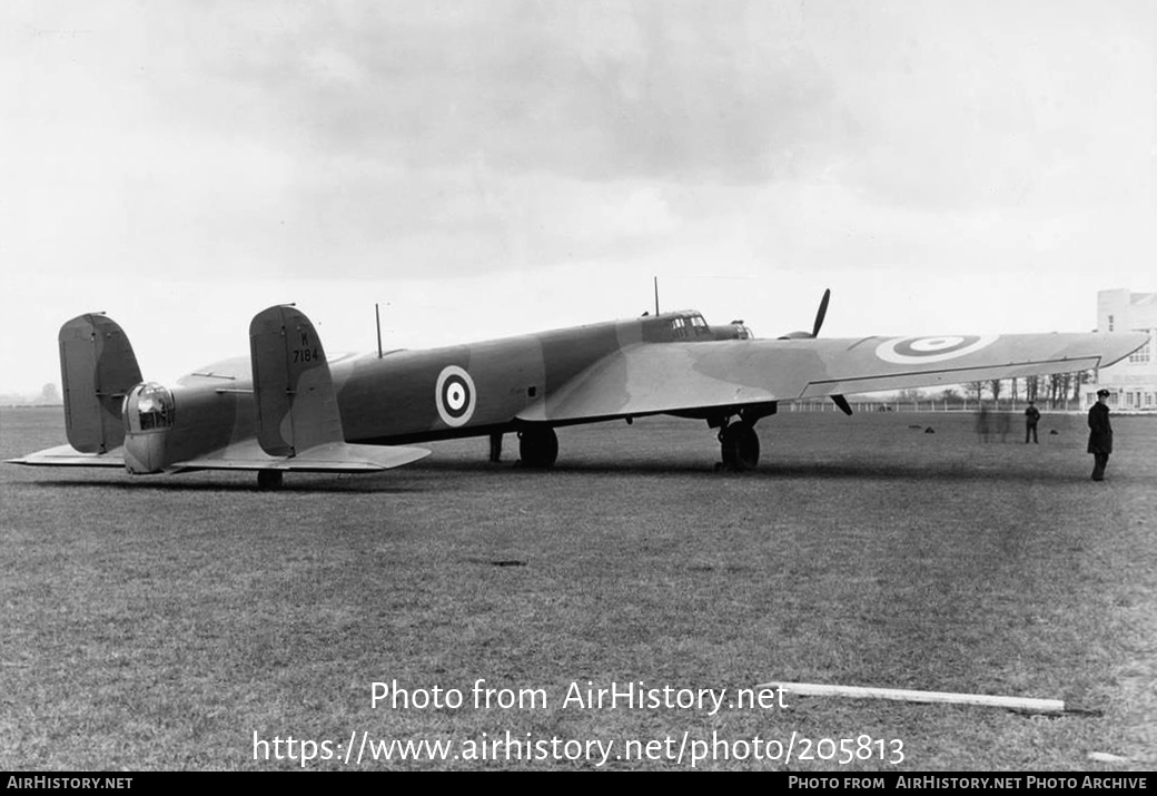 Aircraft Photo of K7184 | Armstrong Whitworth AW-38 Whitley I | UK - Air Force | AirHistory.net #205813