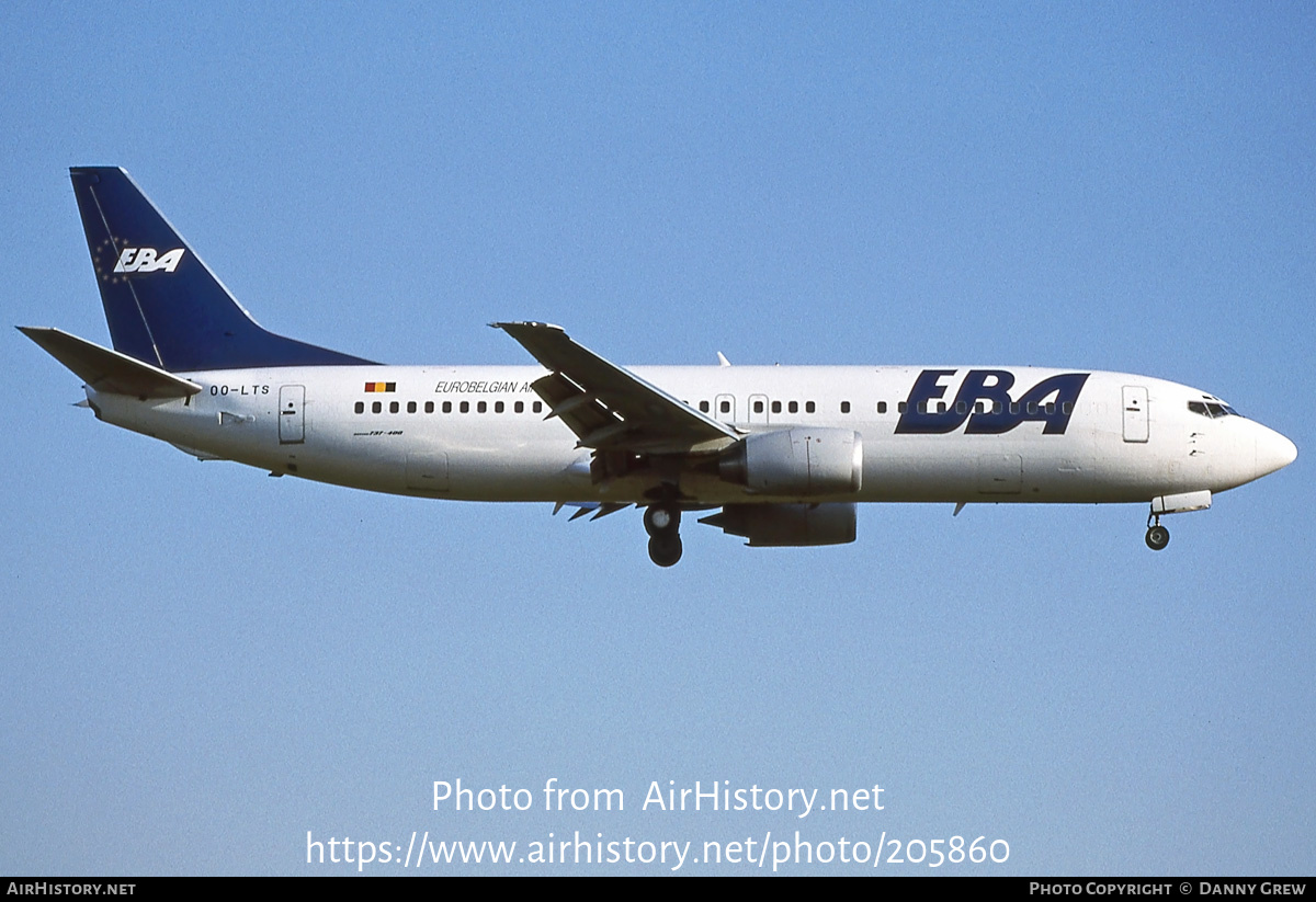 Aircraft Photo of OO-LTS | Boeing 737-436 | EBA - Eurobelgian Airlines | AirHistory.net #205860