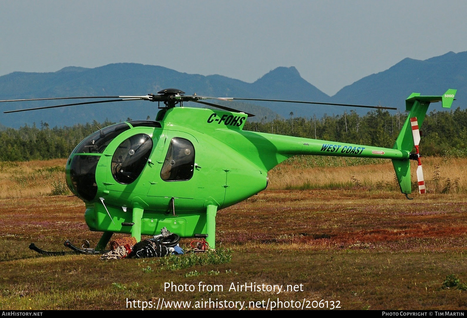 Aircraft Photo of C-FOHS | Hughes 500D (369D) | West Coast Helicopters | AirHistory.net #206132