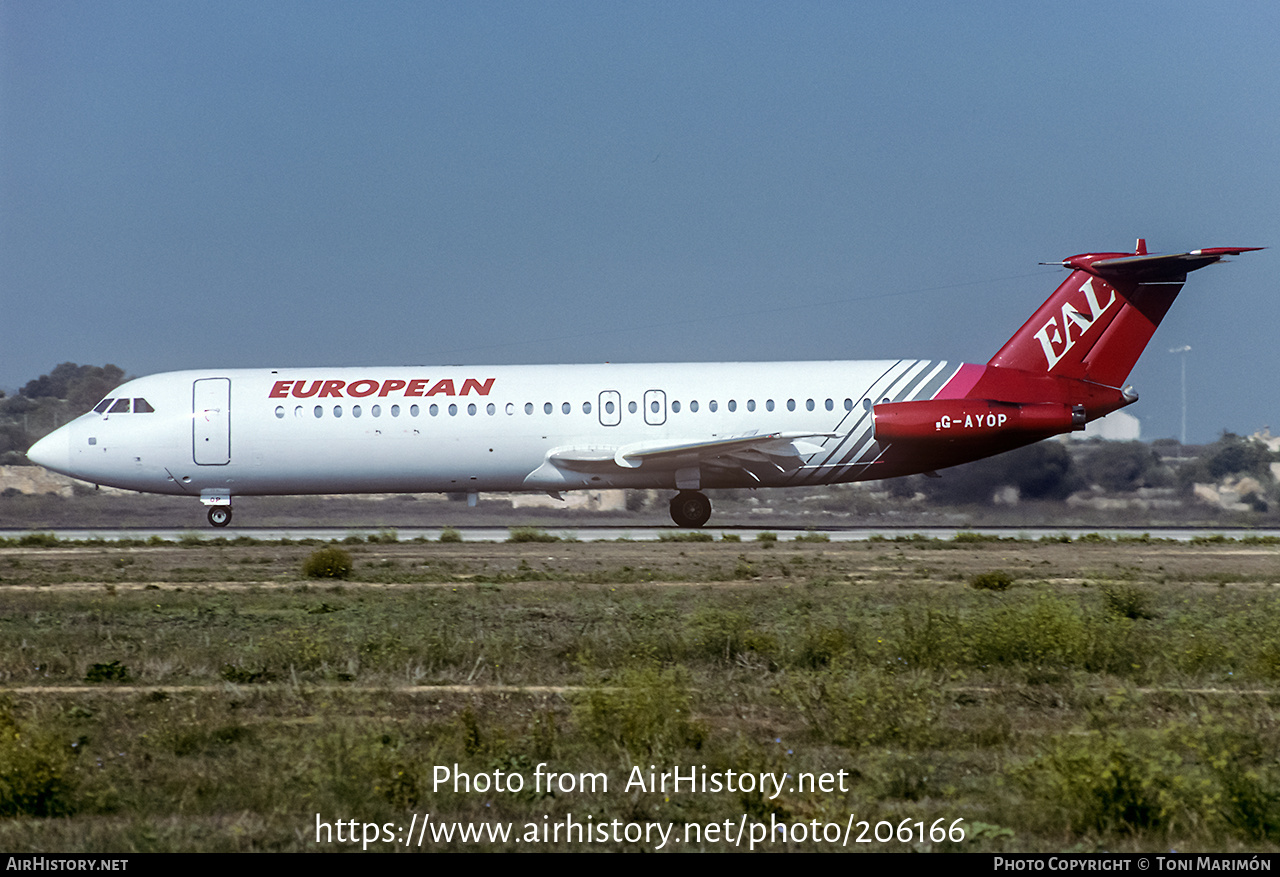 Aircraft Photo of G-AYOP | BAC 111-530FX One-Eleven | European Aircharter - EAL/EAC | AirHistory.net #206166