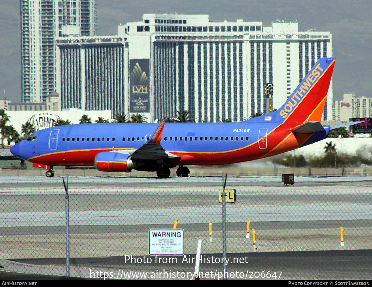 Aircraft Photo of N624SW | Boeing 737-3H4 | Southwest Airlines | AirHistory.net #206647