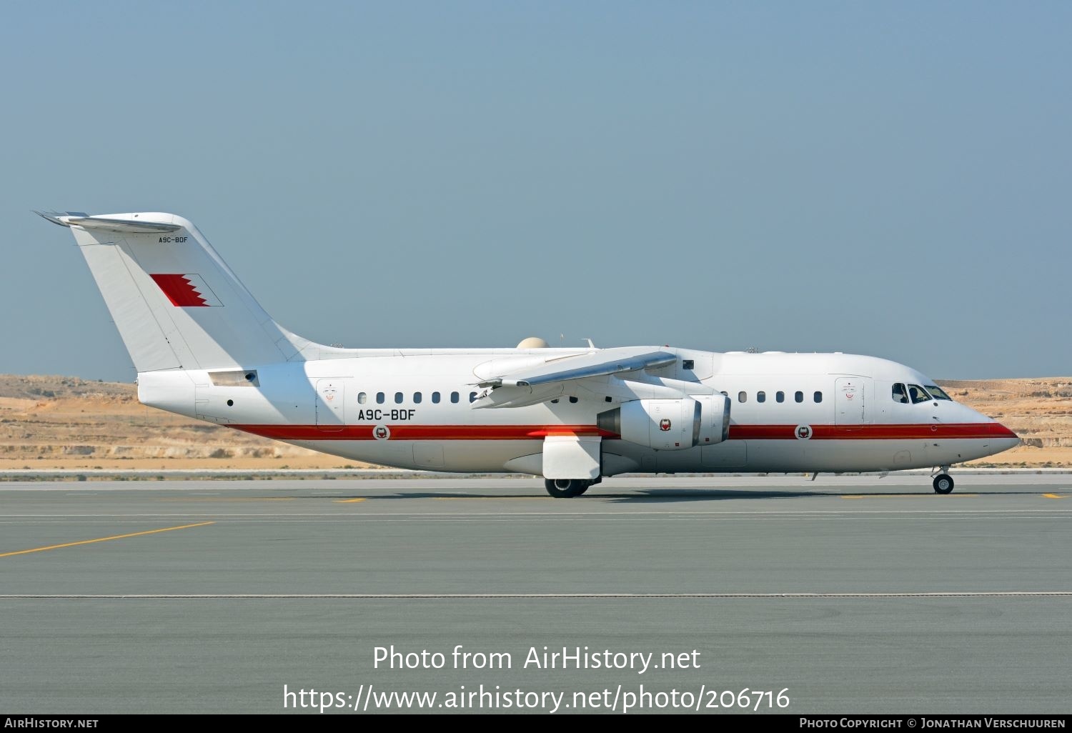 Aircraft Photo of A9C-BDF | British Aerospace Avro 146-RJ85 | Bahrain Amiri Flight | AirHistory.net #206716