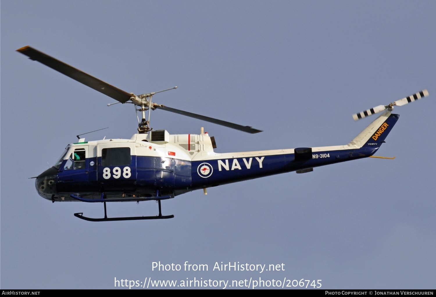 Aircraft Photo of VH-NVV / N9-3104 | Bell UH-1B Iroquois | Australia - Navy | AirHistory.net #206745