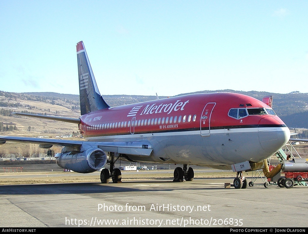 Aircraft Photo of N279AU | Boeing 737-2B7/Adv | Metrojet | AirHistory.net #206835