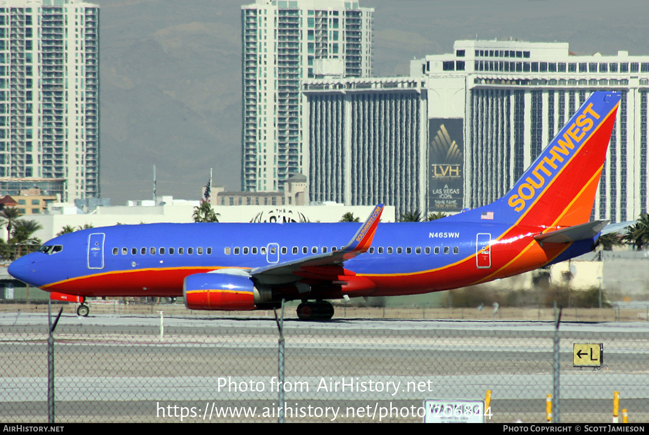 Aircraft Photo of N465WN | Boeing 737-7H4 | Southwest Airlines | AirHistory.net #206844