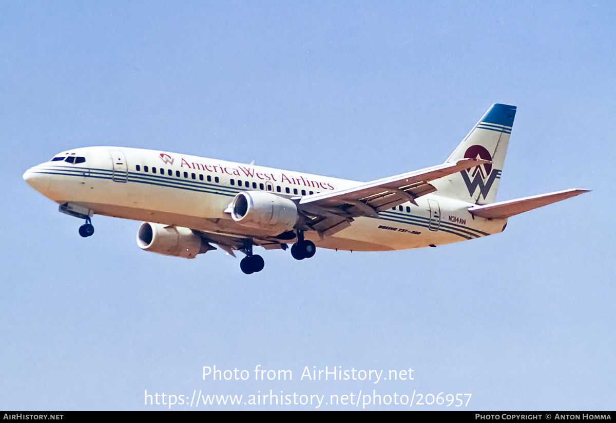 Aircraft Photo of N314AW | Boeing 737-3S3 | America West Airlines | AirHistory.net #206957