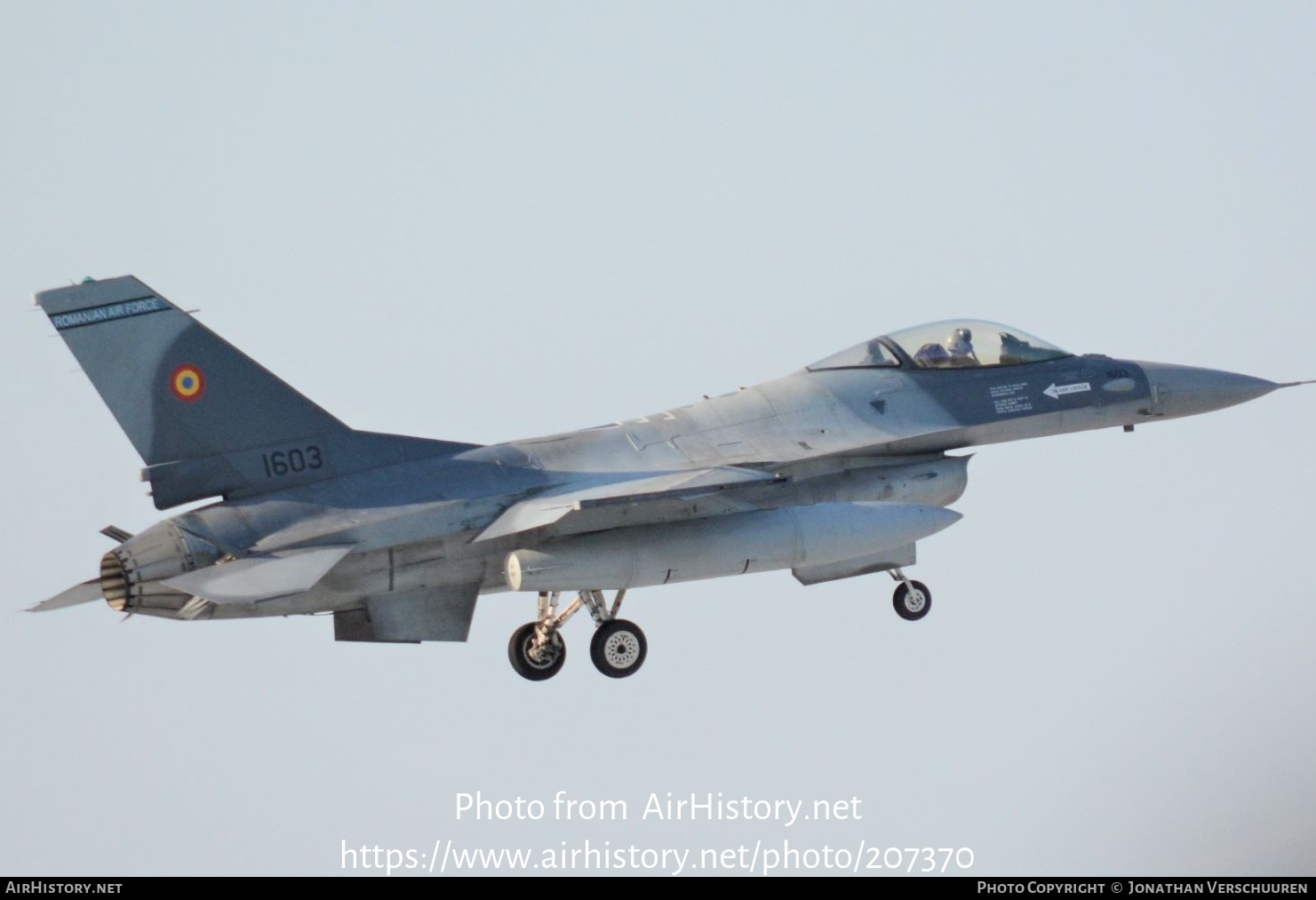 Aircraft Photo of 1603 | General Dynamics F-16AM Fighting Falcon | Romania - Air Force | AirHistory.net #207370