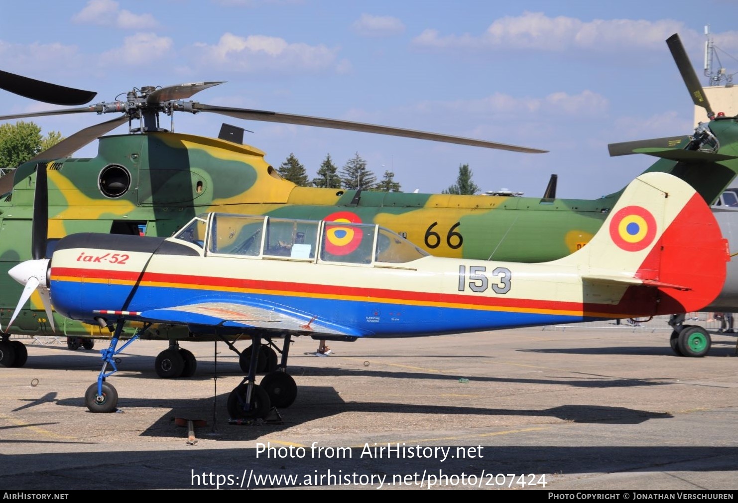 Aircraft Photo of 153 | Yakovlev Yak-52 | Romania - Air Force | AirHistory.net #207424