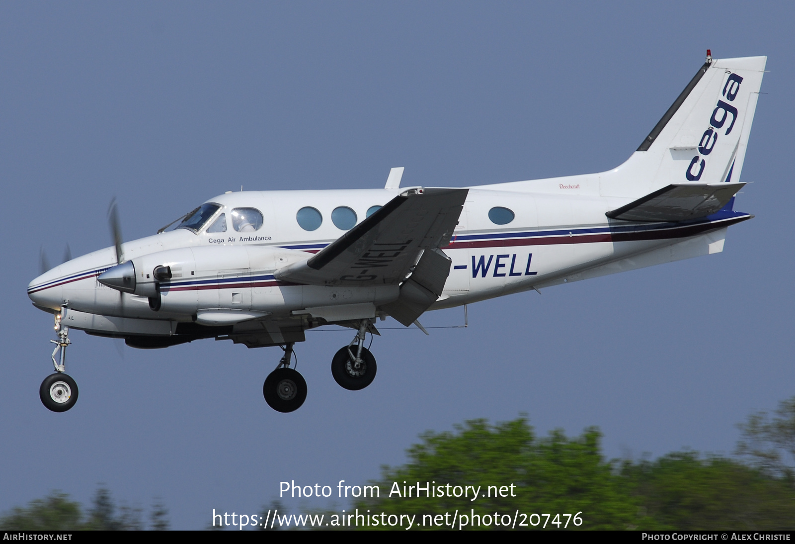 Aircraft Photo of G-WELL | Beech E90 King Air | Cega Air Ambulance | AirHistory.net #207476