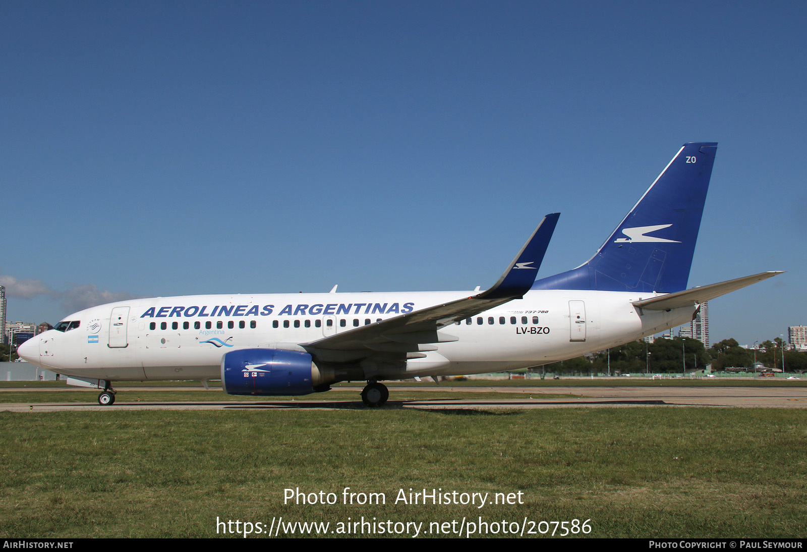 Aircraft Photo of LV-BZO | Boeing 737-76N | Aerolíneas Argentinas | AirHistory.net #207586