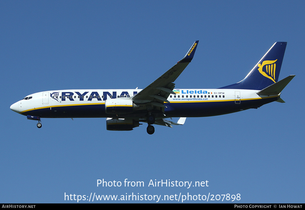 Aircraft Photo of EI-DPW | Boeing 737-8AS | Ryanair | AirHistory.net #207898