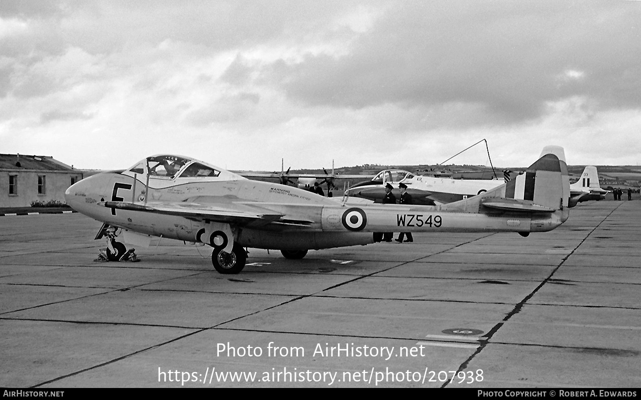 Aircraft Photo of WZ549 | De Havilland D.H. 115 Vampire T11 | UK - Air Force | AirHistory.net #207938