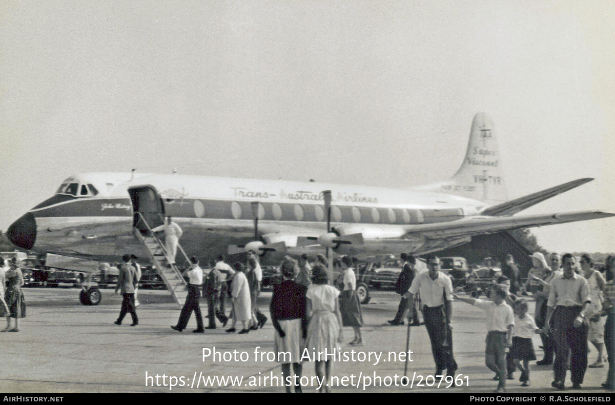 Aircraft Photo of VH-TVR | Vickers 816 Viscount | Trans-Australia Airlines - TAA | AirHistory.net #207961