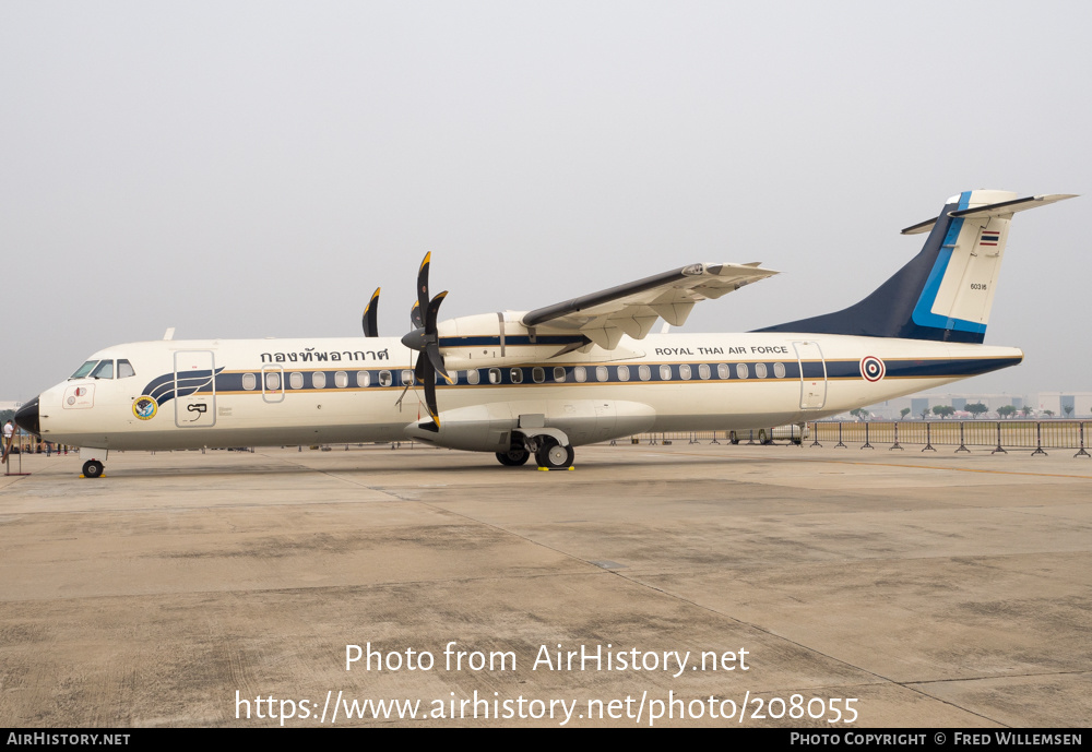 Aircraft Photo of L16-4/52 | ATR ATR-72-212 | Thailand - Air Force | AirHistory.net #208055