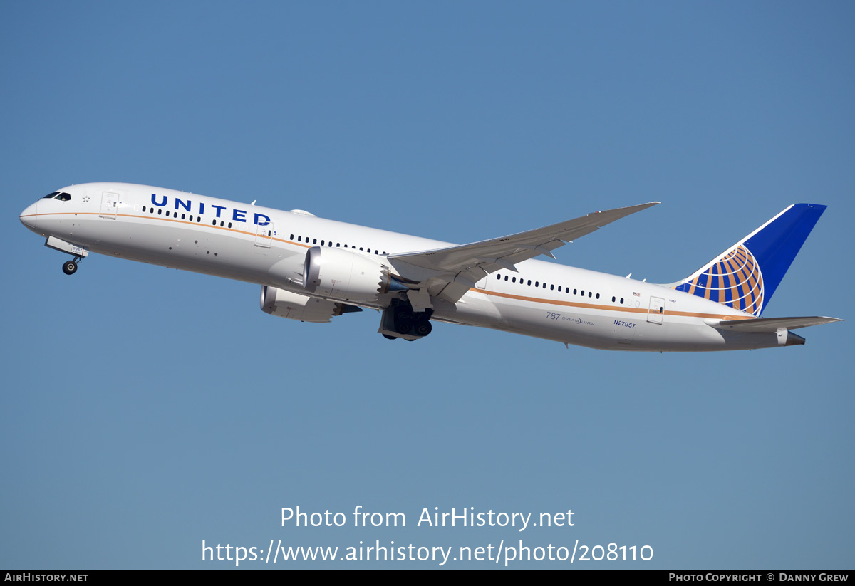 Aircraft Photo of N27957 | Boeing 787-9 Dreamliner | United Airlines | AirHistory.net #208110