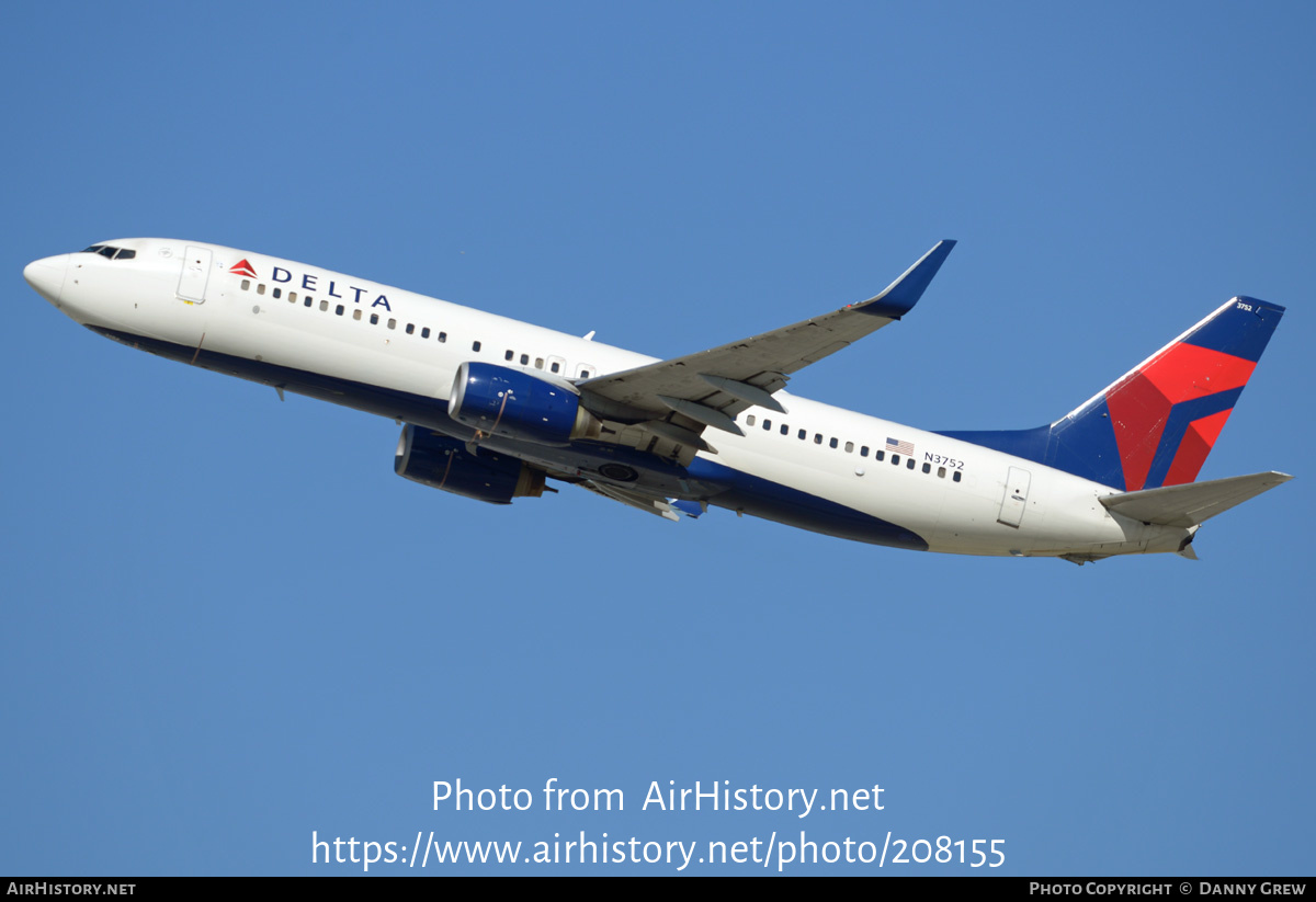 Aircraft Photo of N3752 | Boeing 737-832 | Delta Air Lines | AirHistory.net #208155